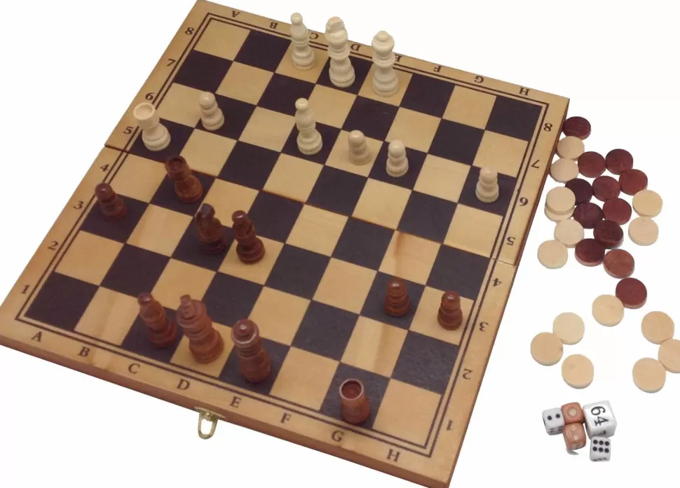 Magni 3-In-1 Spel In Houten Koffer