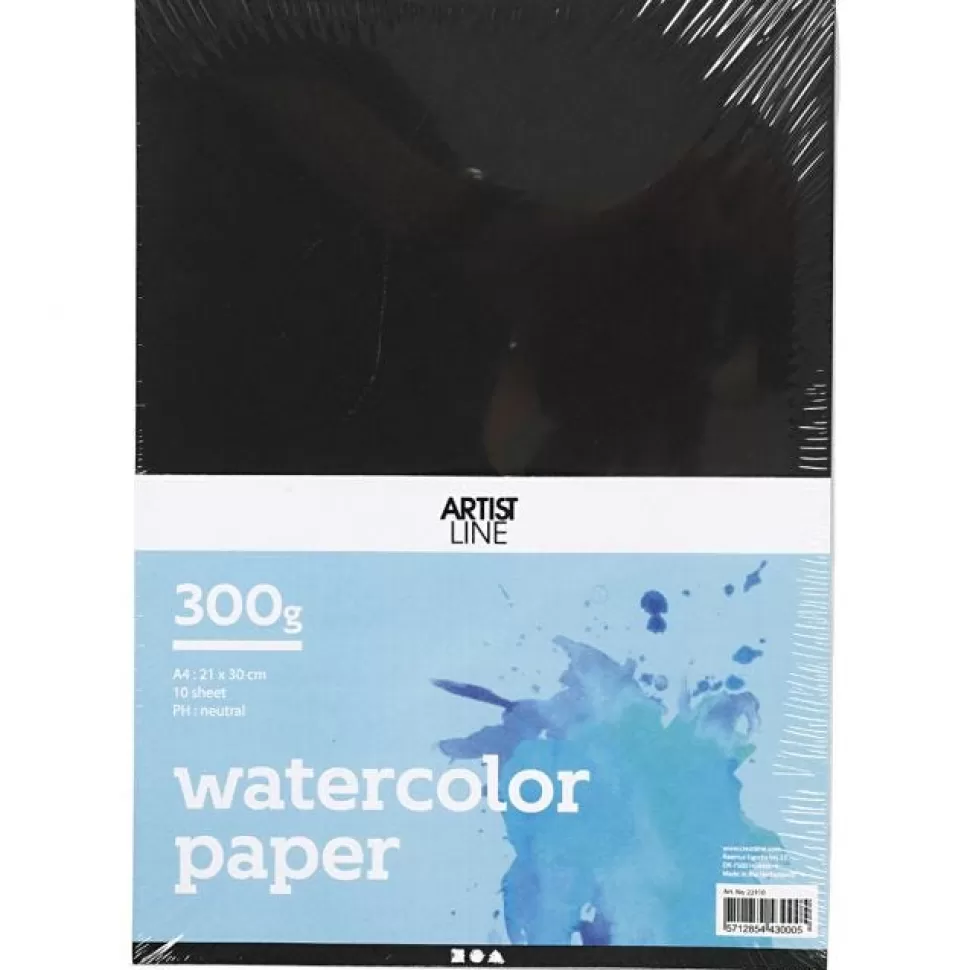 * Tekenen & Verven^Aquarelpapier - A4 - 300 Gr - Zwart - 10 Vellen