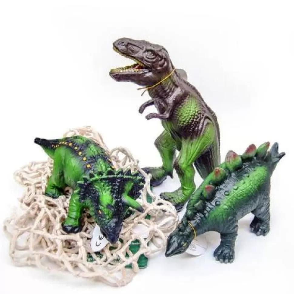 Green Rubber Toys Speelgoed Dieren^Dinosaurussen - 100% Natuurrubber - 3 Stk