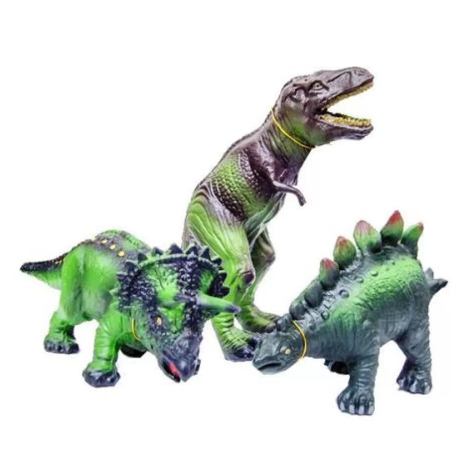 Green Rubber Toys Speelgoed Dieren^Dinosaurussen - 100% Natuurrubber - 3 Stk