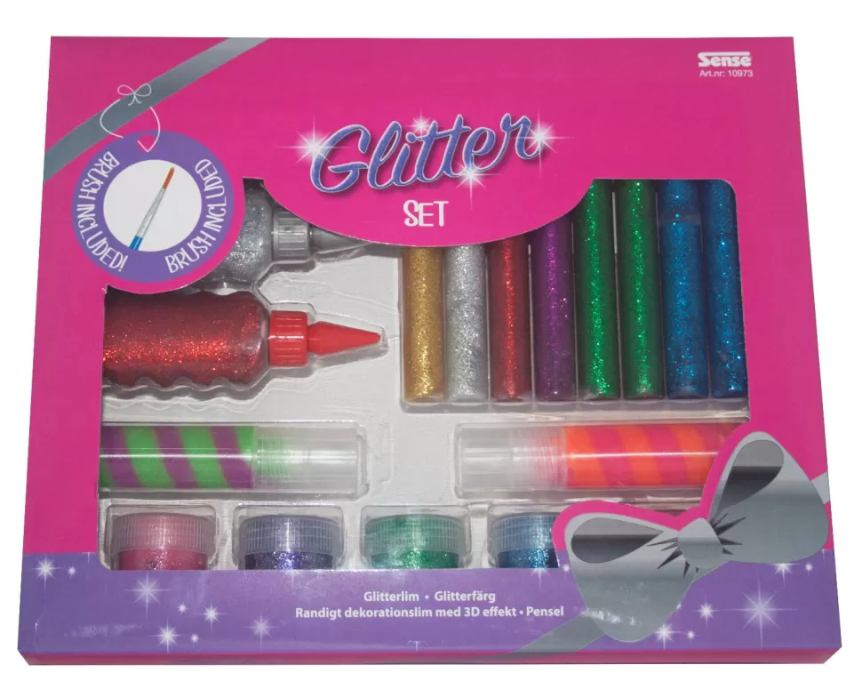 Sense Tekenen & Verven^Glitterset - 18-Delig