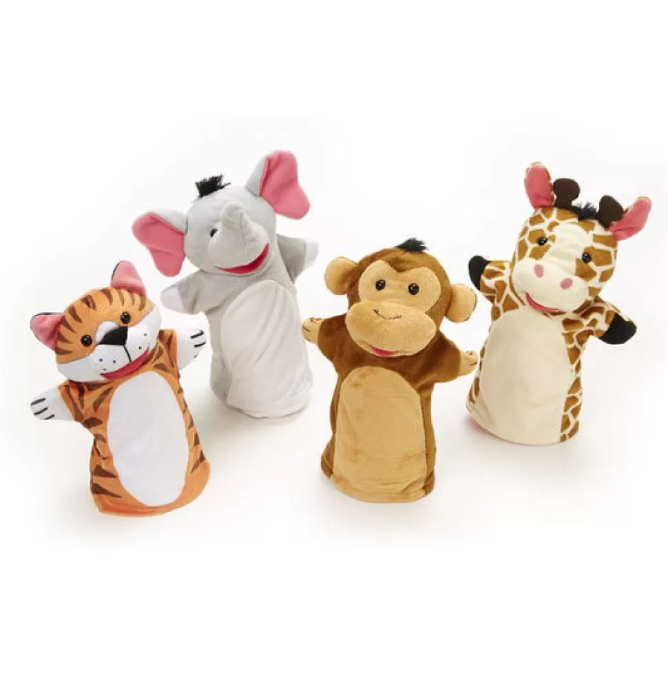 Melissa and Doug Handpoppen - Safari Dieren - 4 Stk