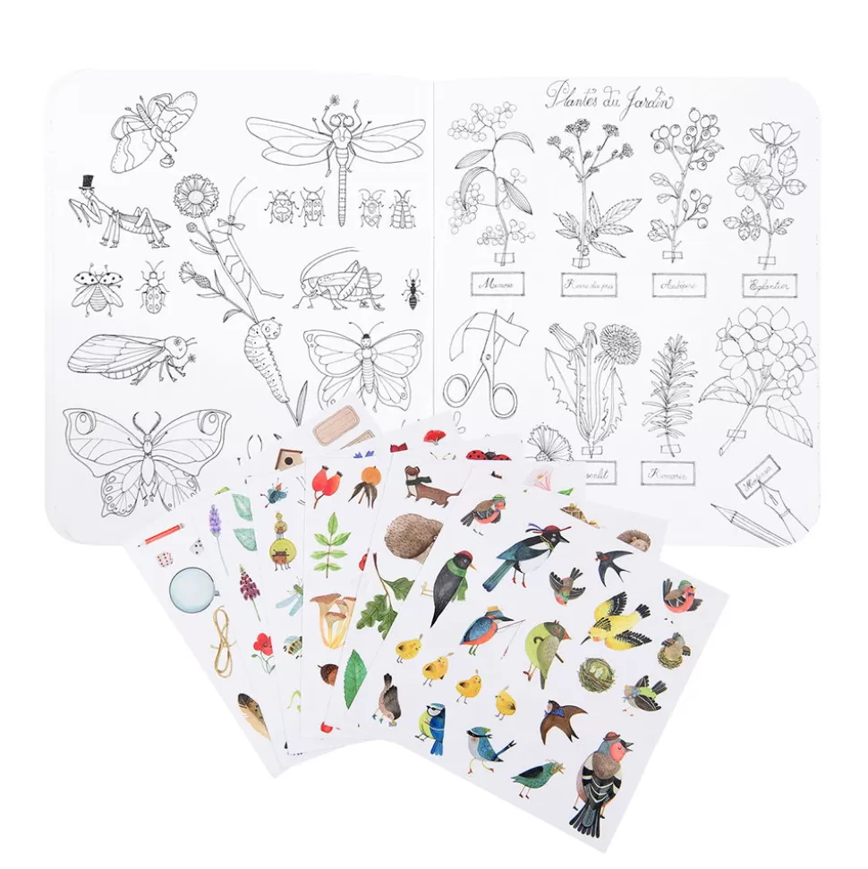 Moulin Roty Tekenen & Verven^Kleurboek Met Stickers - Botanisch