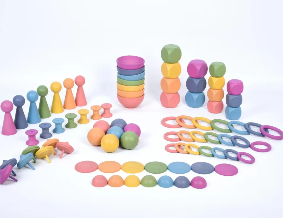 TickiT Sorteren & Stapelen^Montessori Regenboog Set, 84 Delig