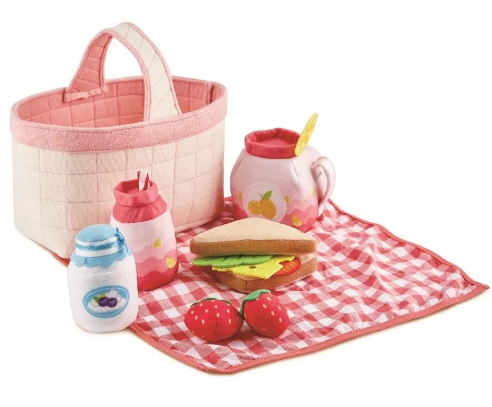 Hape Speelkeuken & Speelgoed Eten^Picknickmand - Stof - 14 Onderdelen