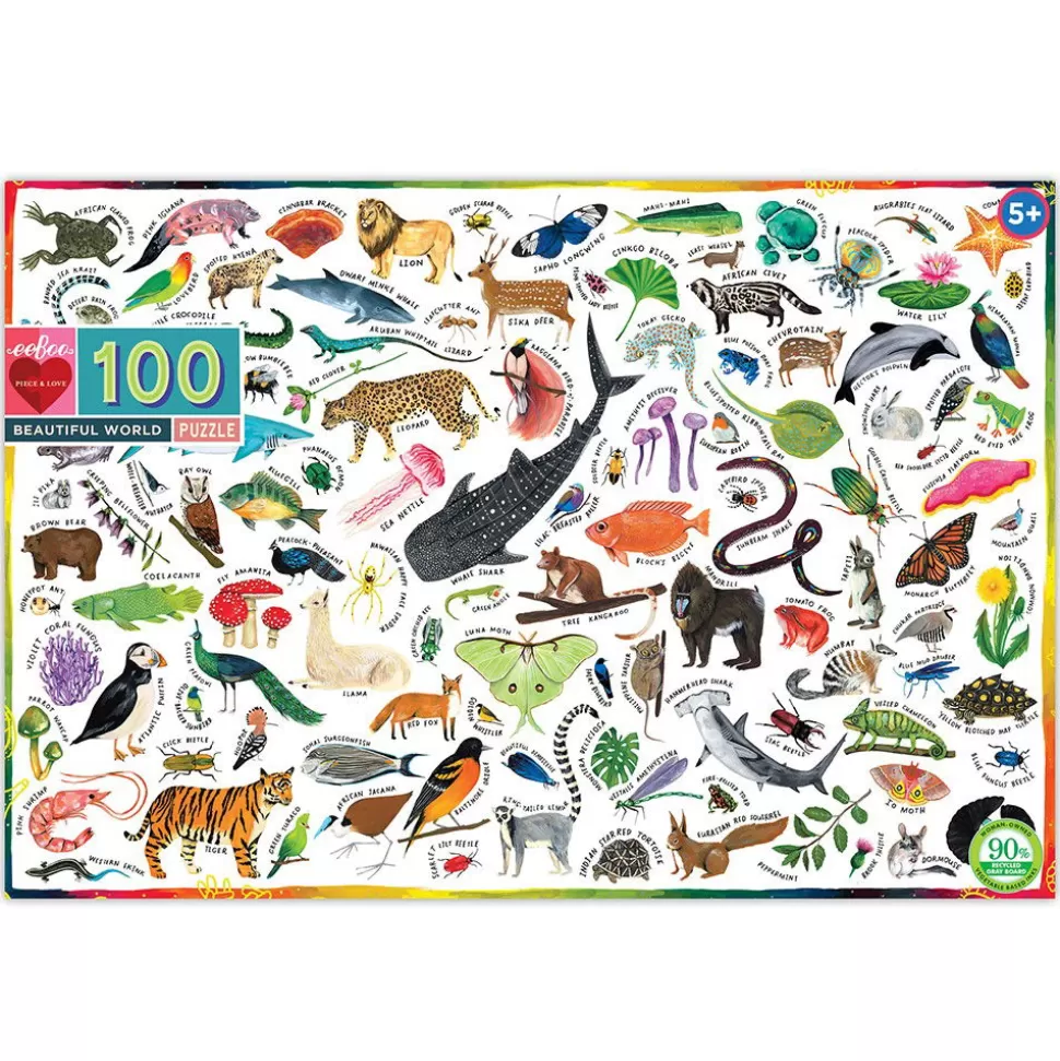 eeBoo Puzzel^Puzzel Met 100 Stukjes - Dieren Van De Wereld