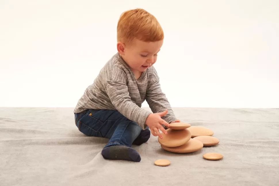 TickiT Sorteren & Stapelen^Sensorische Keien Van Hout - Naturel, 7 St