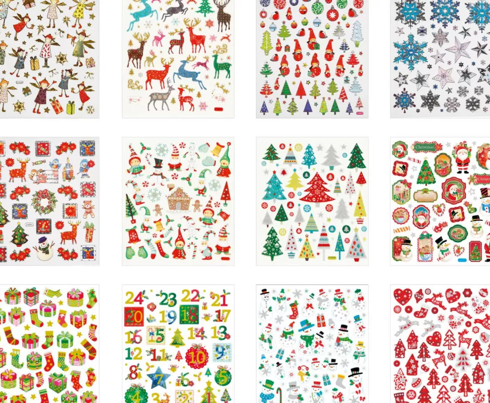 * Tekenen & Verven^Stickers - Kerst - 12 Vellen