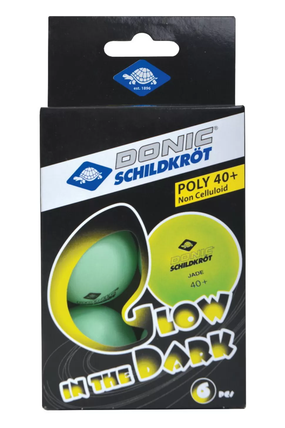 Donic-Schildkröt Ballen^Tafeltennisbal Poly 40+, Glow 6 St - O4 Cm