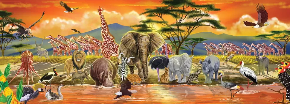 Melissa and Doug Vloer Puzzel - Safari 100 Stk