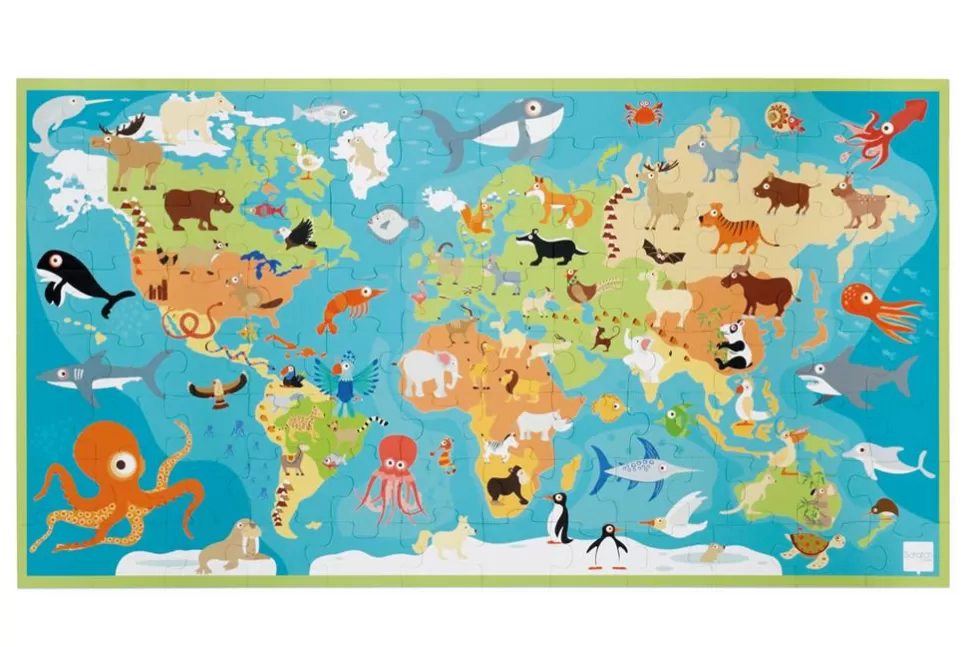 Scratch Puzzel^Vloerpuzzel - 100 Stukjes - Wereld Dieren