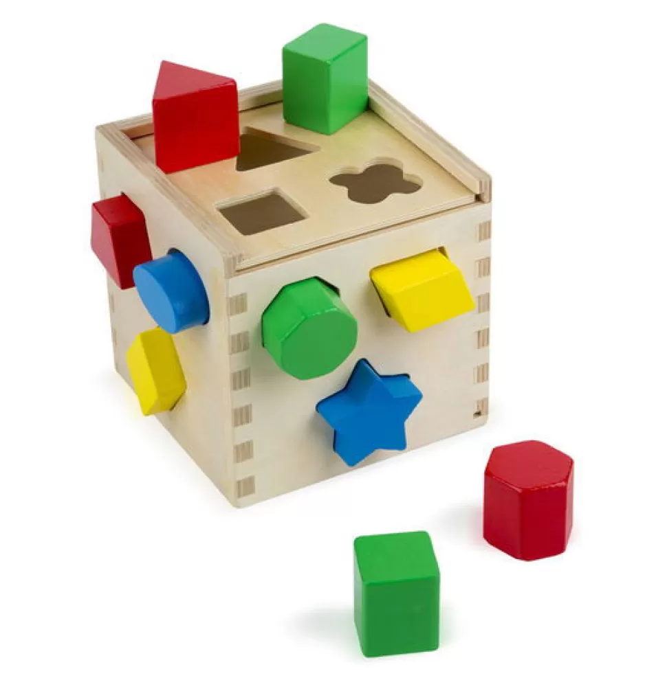 Melissa and Doug Sorteren & Stapelen^Vormpassende Speelkubus Met Geometrische Blokjes